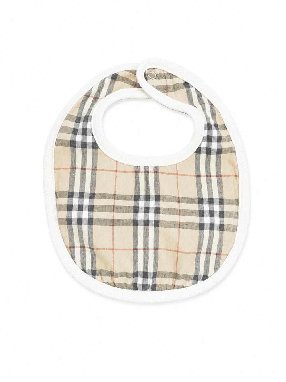 Burberry Baby Classic Check Cotton Bib Beige Nova Check 12 Months